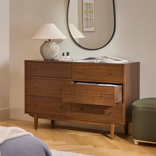 Cooper 6 Drawer Double Dresser Walnut - side view