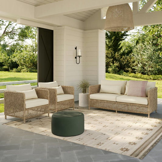 Robbi 32.5 inch Outdoor Lounge Chair Dravite Ivory - side view