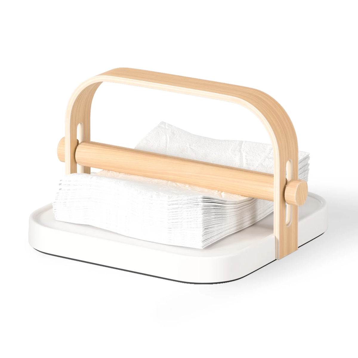 Bellwood wood and plastic napkin holder for dining table