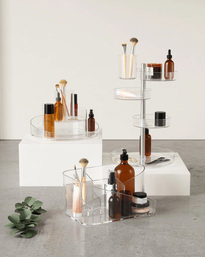 Chicago Furniture 360-Degree Rotating Cosmetic Organizer - Adjustable Acrylic Vanity Storage
