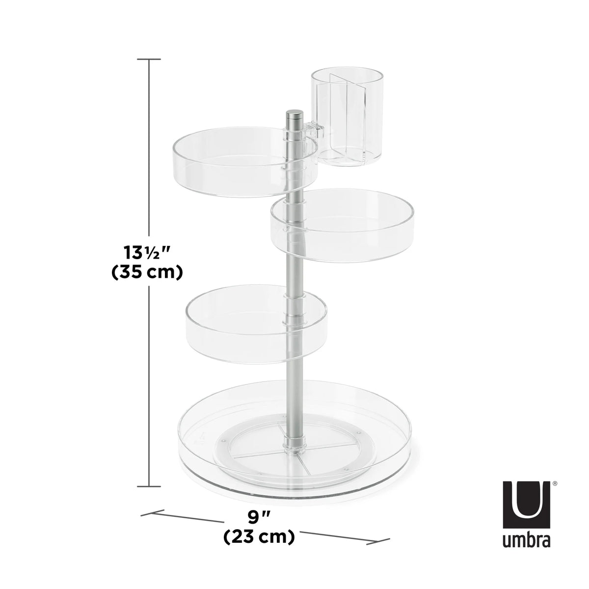 Chicago Furniture 360-Degree Rotating Cosmetic Organizer - Adjustable Acrylic Vanity Storage
