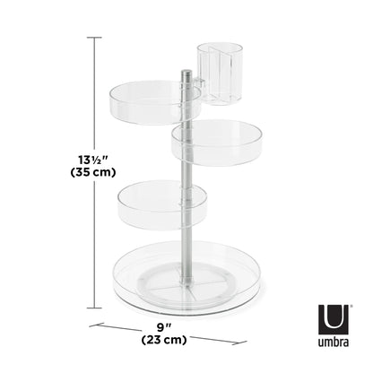 Chicago Furniture 360-Degree Rotating Cosmetic Organizer - Adjustable Acrylic Vanity Storage