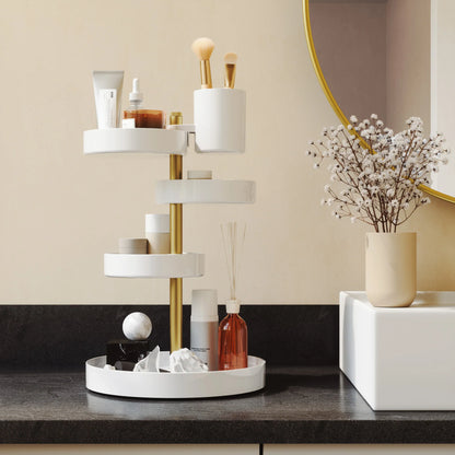 Chicago Furniture 360-Degree Rotating Cosmetic Organizer - Adjustable Acrylic Vanity Storage