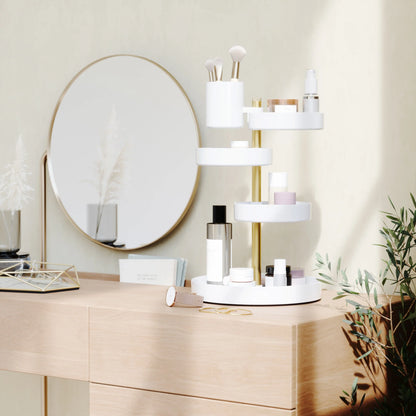 Chicago Furniture 360-Degree Rotating Cosmetic Organizer - Adjustable Acrylic Vanity Storage