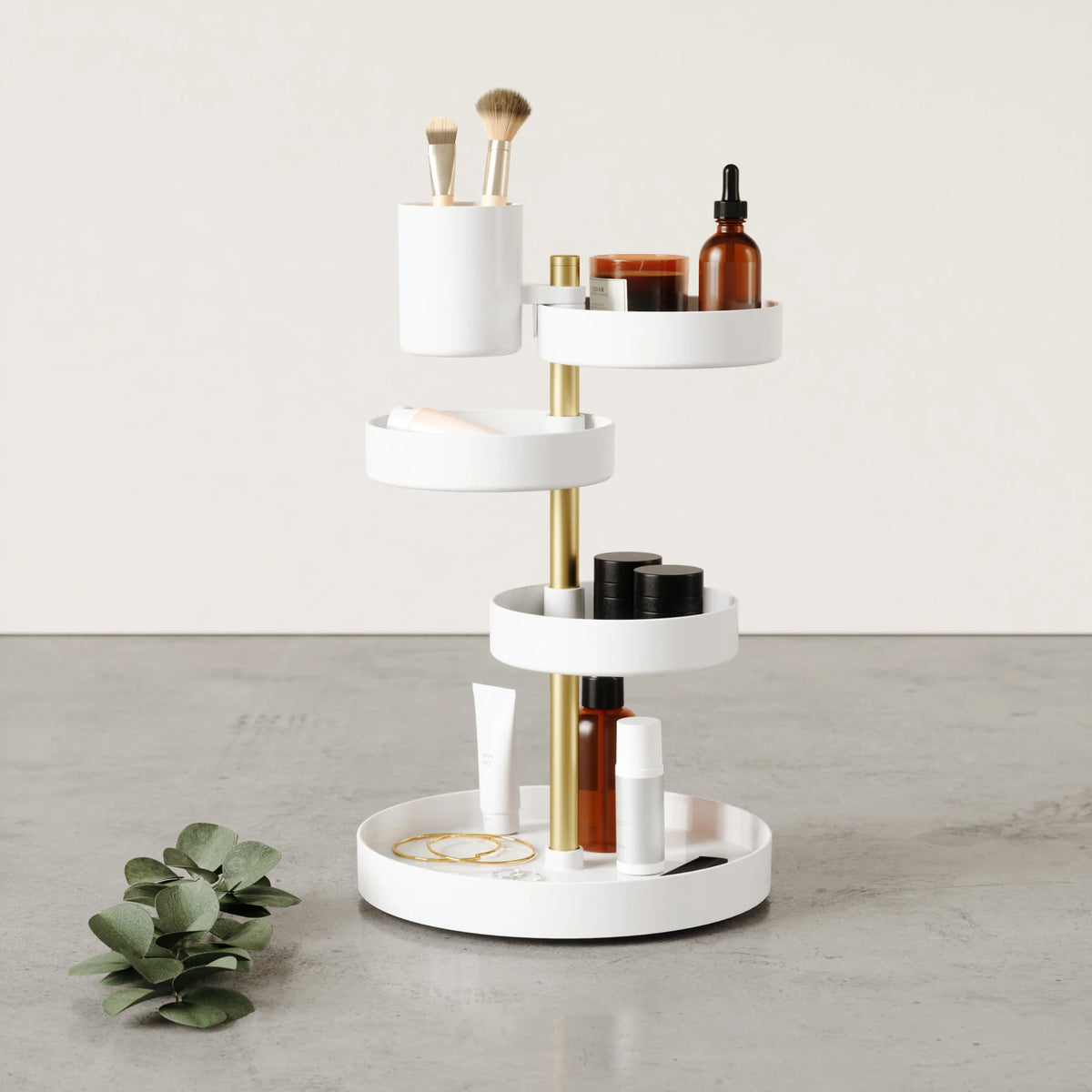 Chicago Furniture 360-Degree Rotating Cosmetic Organizer - Adjustable Acrylic Vanity Storage