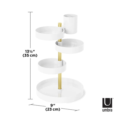 Chicago Furniture 360-Degree Rotating Cosmetic Organizer - Adjustable Acrylic Vanity Storage