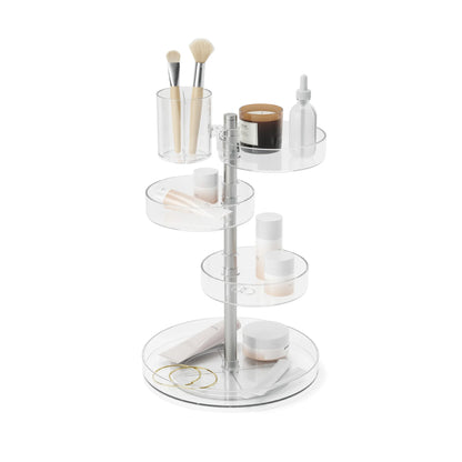 Chicago Furniture 360-Degree Rotating Cosmetic Organizer - Adjustable Acrylic Vanity Storage