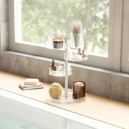 Chicago Furniture 360-Degree Rotating Cosmetic Organizer - Adjustable Acrylic Vanity Storage