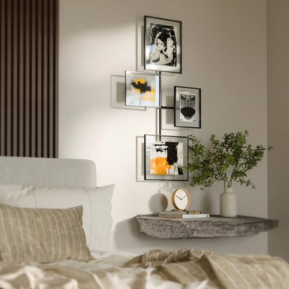 Flute Ribbed Glass & Metal Gallery Wall Frame Set, 4-Piece