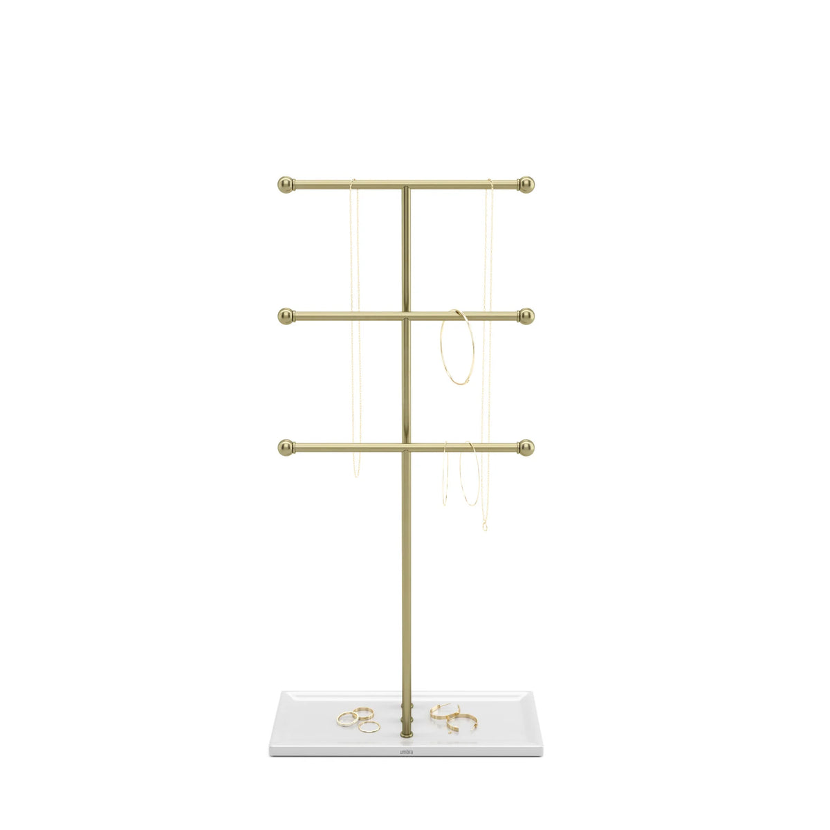 Plated Trigem Necklace Organizer with Accessory Tray
