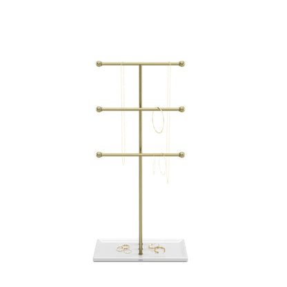 Plated Trigem Necklace Organizer with Accessory Tray