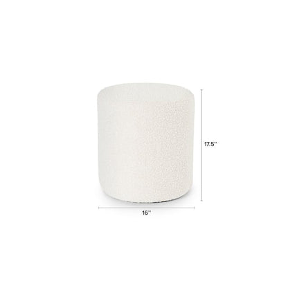 Cilo 16 inch Ottoman Sandstone Boucle - dimensions
