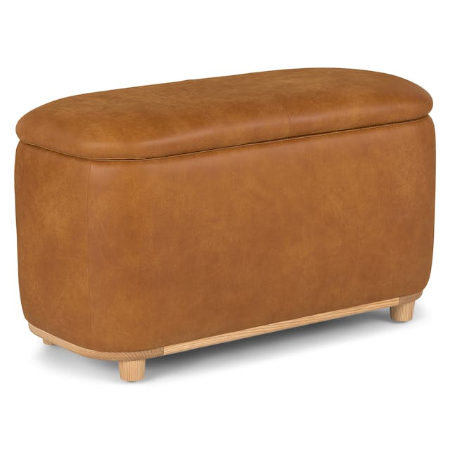 Maribo Storage Ottoman Rawhide Tan - lifestyle view 1