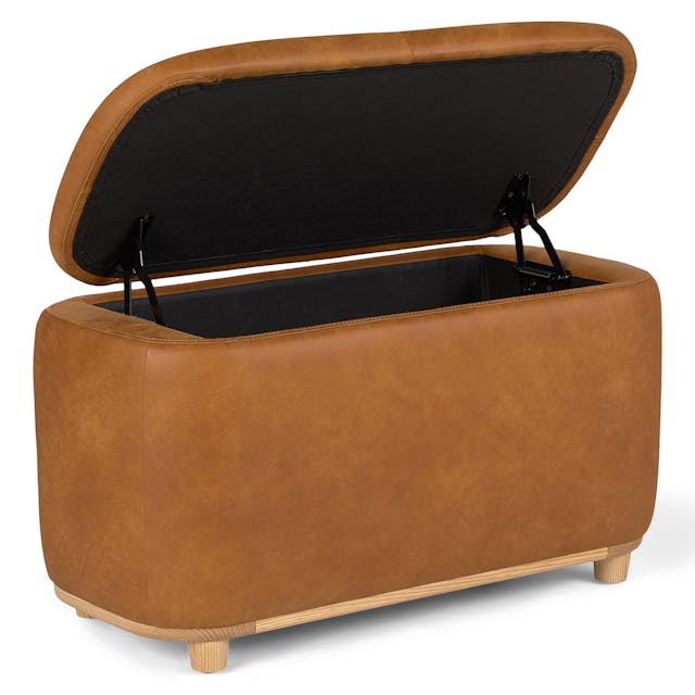 Maribo Storage Ottoman Rawhide Tan - lifestyle view 3