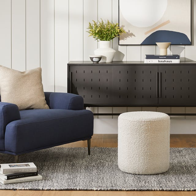 Cilo 16 inch Ottoman Sandstone Boucle - fabric texture detail