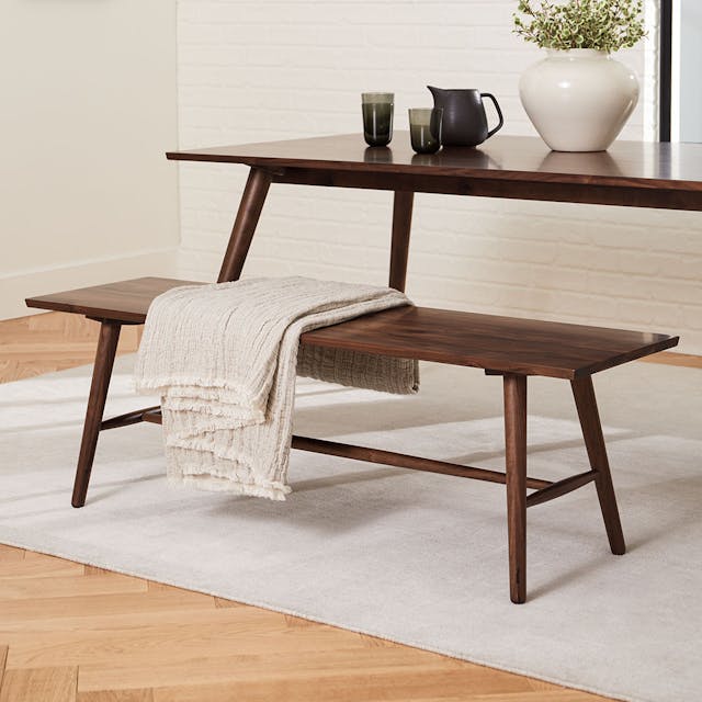 Seno 55 inch Walnut Bench - side view
