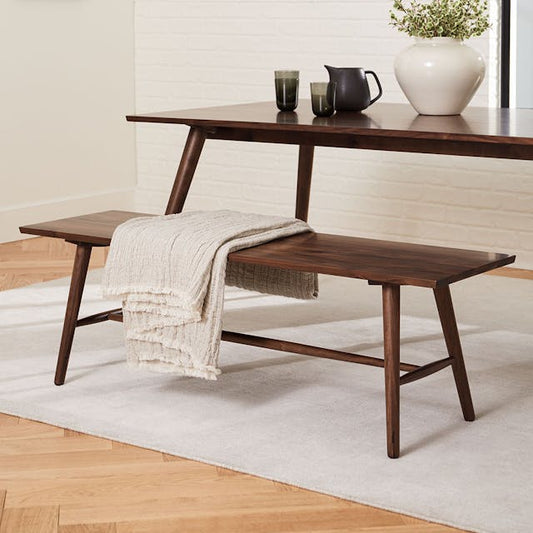 Seno 55 inch Walnut Bench - side view