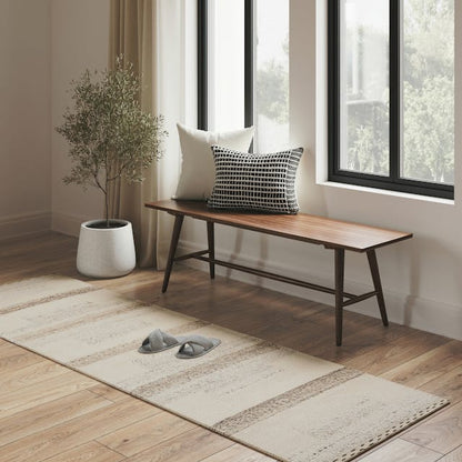 Seno 55 inch Walnut Bench - leg detail