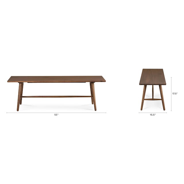 Seno 55 inch Walnut Bench - dining area styling