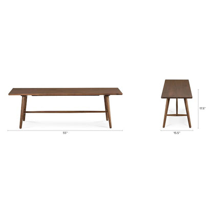 Seno 55 inch Walnut Bench - dining area styling