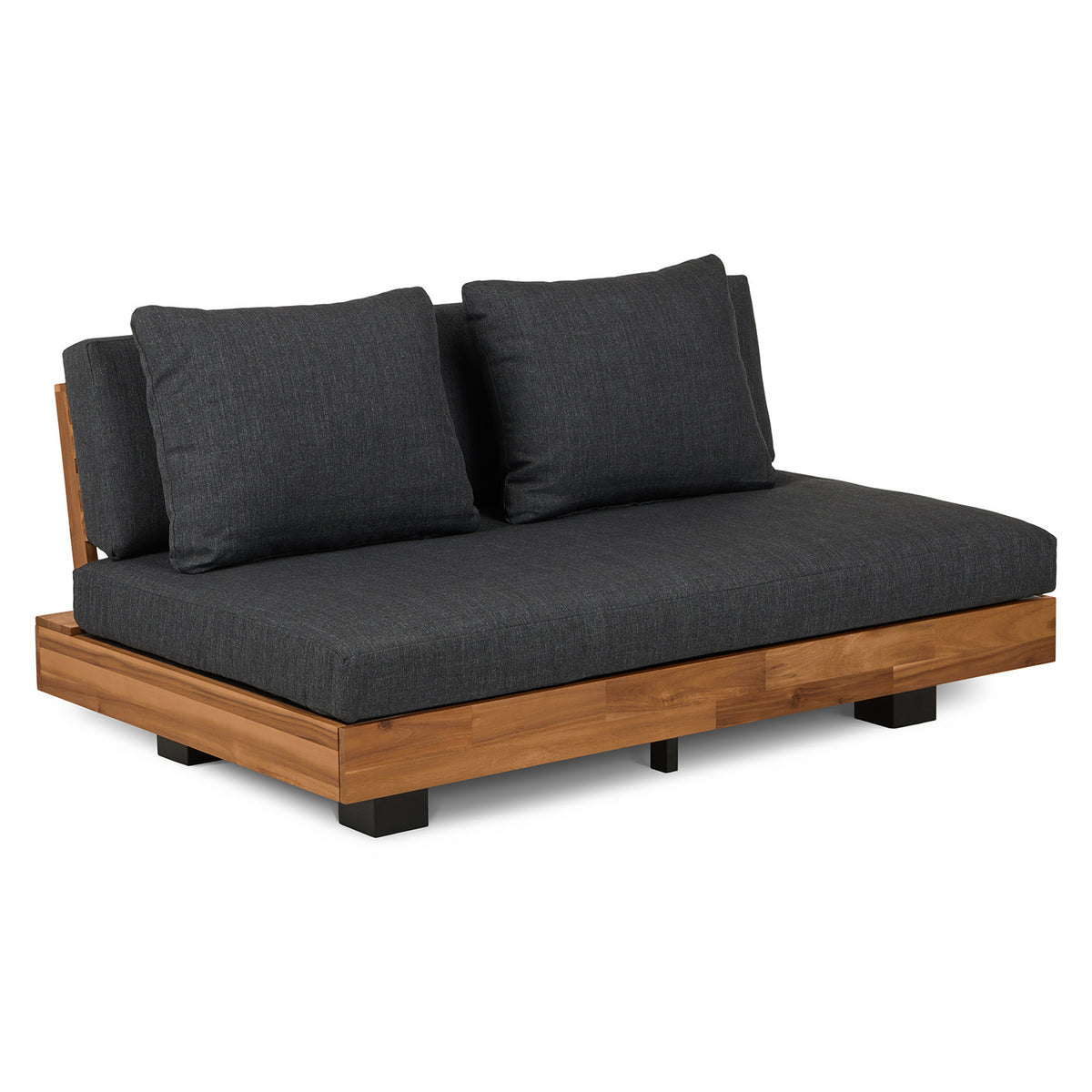 Lubek 50 inch Outdoor Low Loveseat Slate Gray - lifestyle view 4