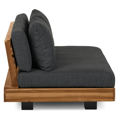 Lubek 50 inch Outdoor Low Loveseat Slate Gray - outdoor patio setting 1