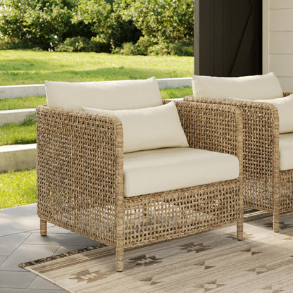 Robbi 32.5 inch Outdoor Lounge Chair Dravite Ivory - front view