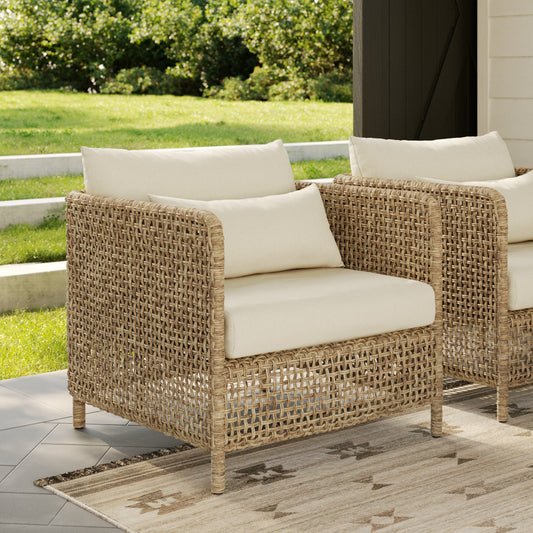 Robbi 32.5 inch Outdoor Lounge Chair Dravite Ivory - front view