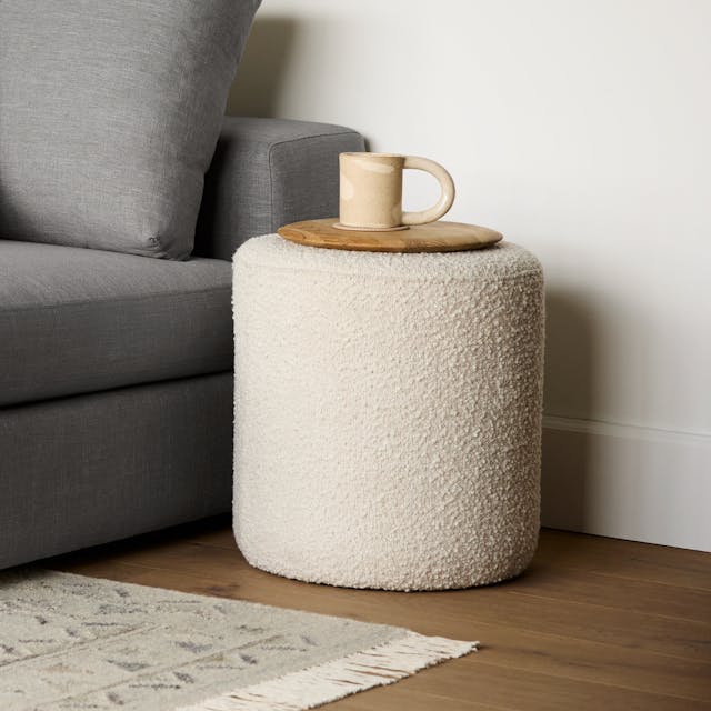 Cilo 16 inch Ottoman Sandstone Boucle - front view