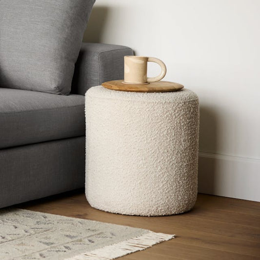 Cilo 16 inch Ottoman Sandstone Boucle - front view