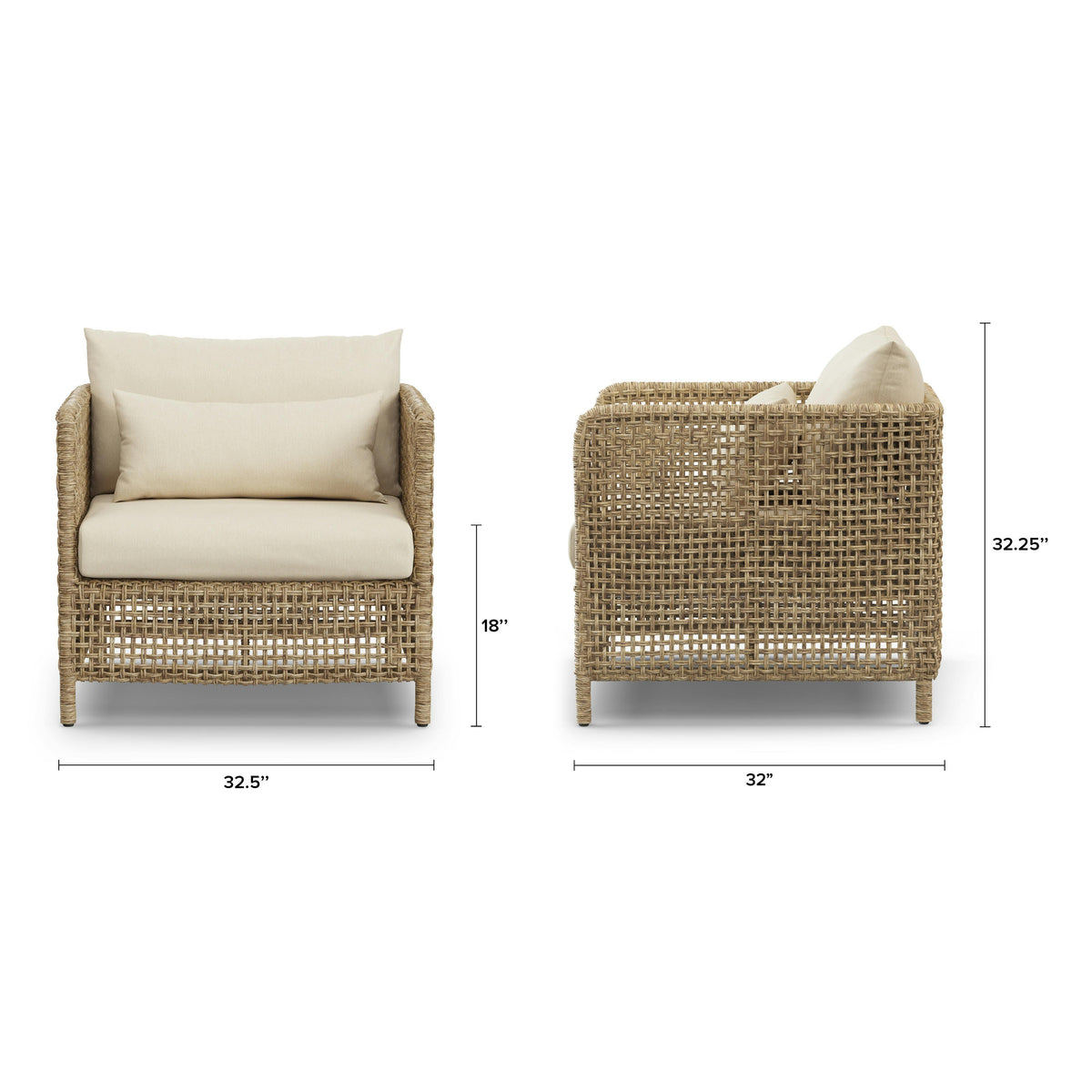 Robbi 32.5 inch Outdoor Lounge Chair Dravite Ivory - room setting