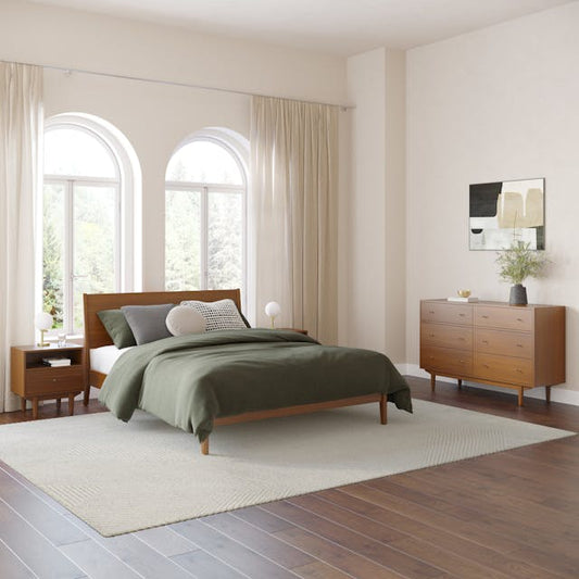 Cooper Low Profile Bed Walnut - side view