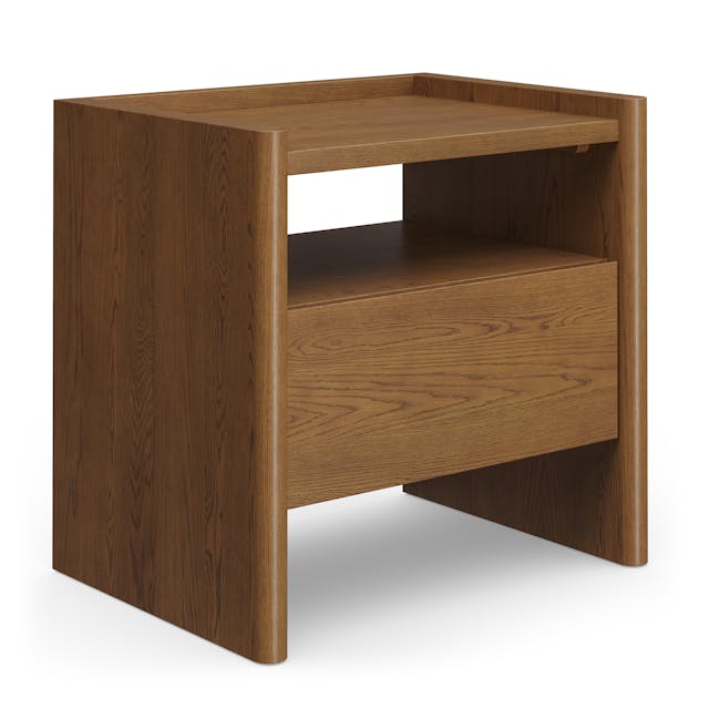 Torme 1 Drawer Nightstand Smoked Oak - drawer open detail