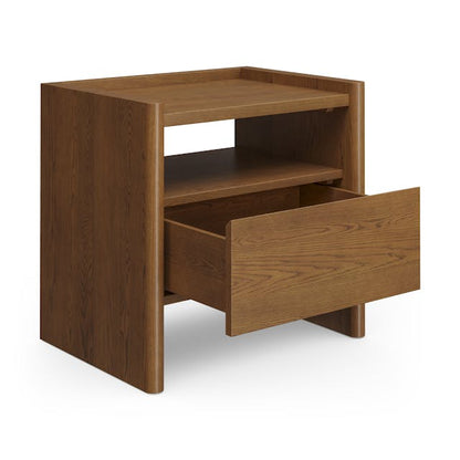 Torme 1 Drawer Nightstand Smoked Oak - wood grain detail