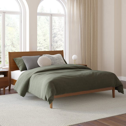 Cooper Low Profile Bed Walnut - front view