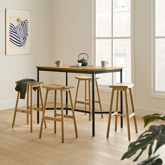 Esse Counter Stool Light Oak - back view