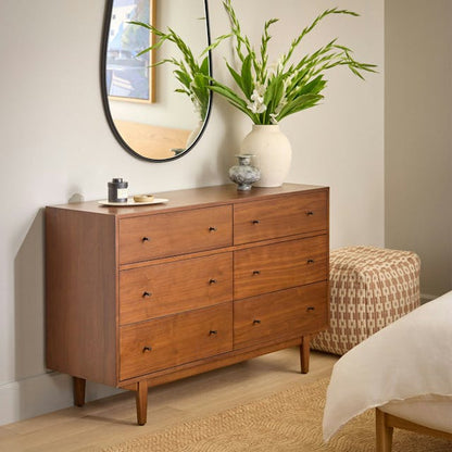Cooper 6 Drawer Double Dresser Walnut - hardware detail