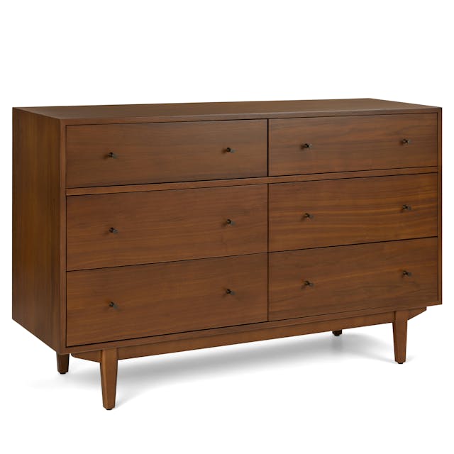 Cooper 6 Drawer Double Dresser Walnut - wood grain detail