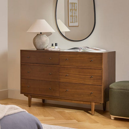 Cooper 6 Drawer Double Dresser Walnut - front view