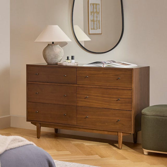 Cooper 6 Drawer Double Dresser Walnut - front view