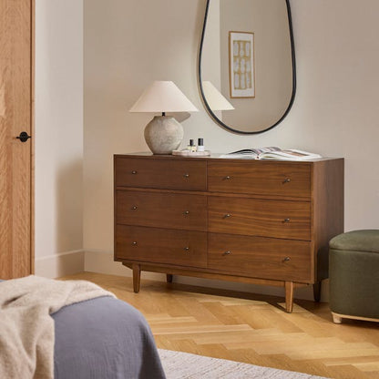 Cooper 6 Drawer Double Dresser Walnut - drawer detail