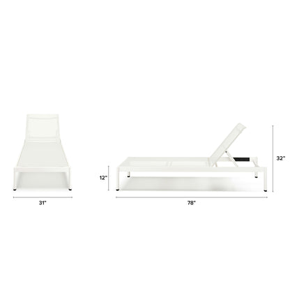 Tola 78 inch Outdoor Chaise Lounge White - packaging