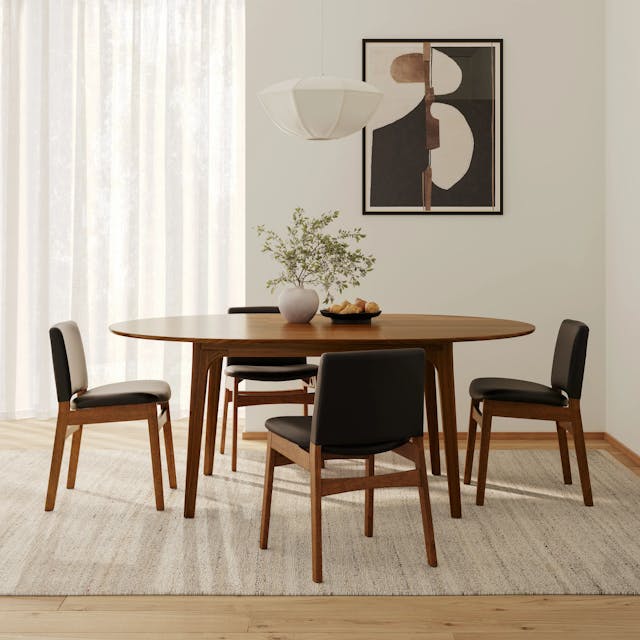 Nosh Faux Leather Dining Chair Natural Oak Lucia Tan - seat detail