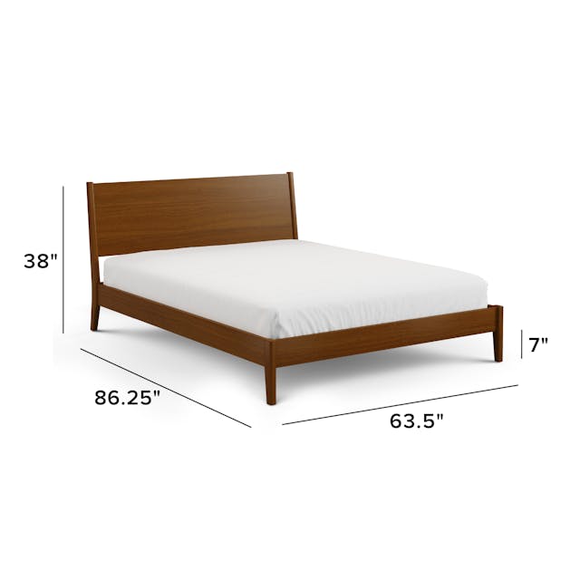Cooper Low Profile Bed Walnut - styled bedroom