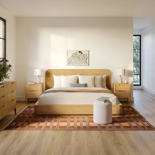 Maren King Bed Walnut - side view