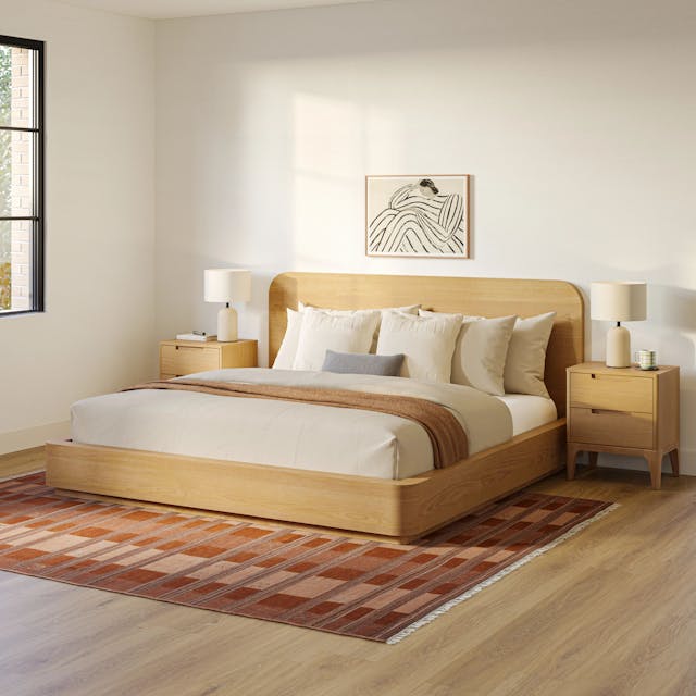 Maren King Bed Walnut - front view