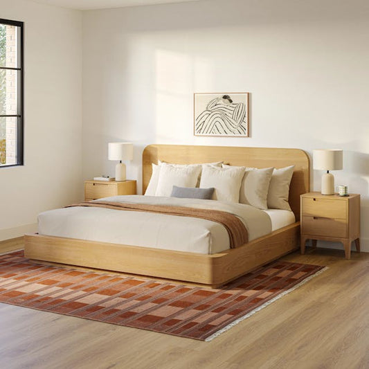 Maren King Bed Walnut - front view