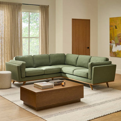 Timber 93 inch Corner Sectional Rain Cloud Gray - side view