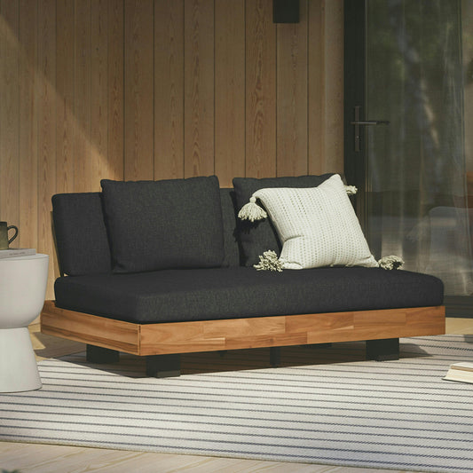 Lubek 50 inch Outdoor Low Loveseat Slate Gray - side view