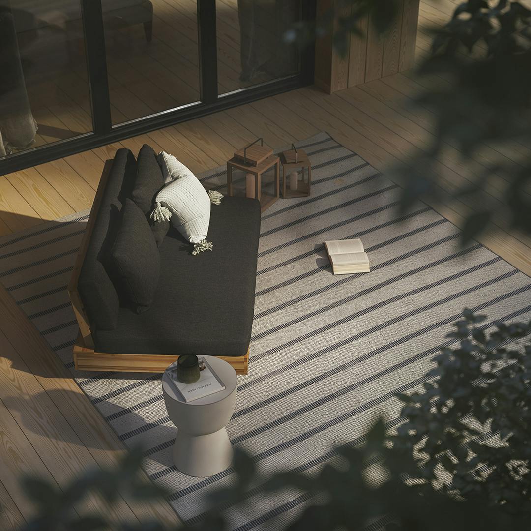 Lubek 50 inch Outdoor Low Loveseat Slate Gray - lifestyle view 2